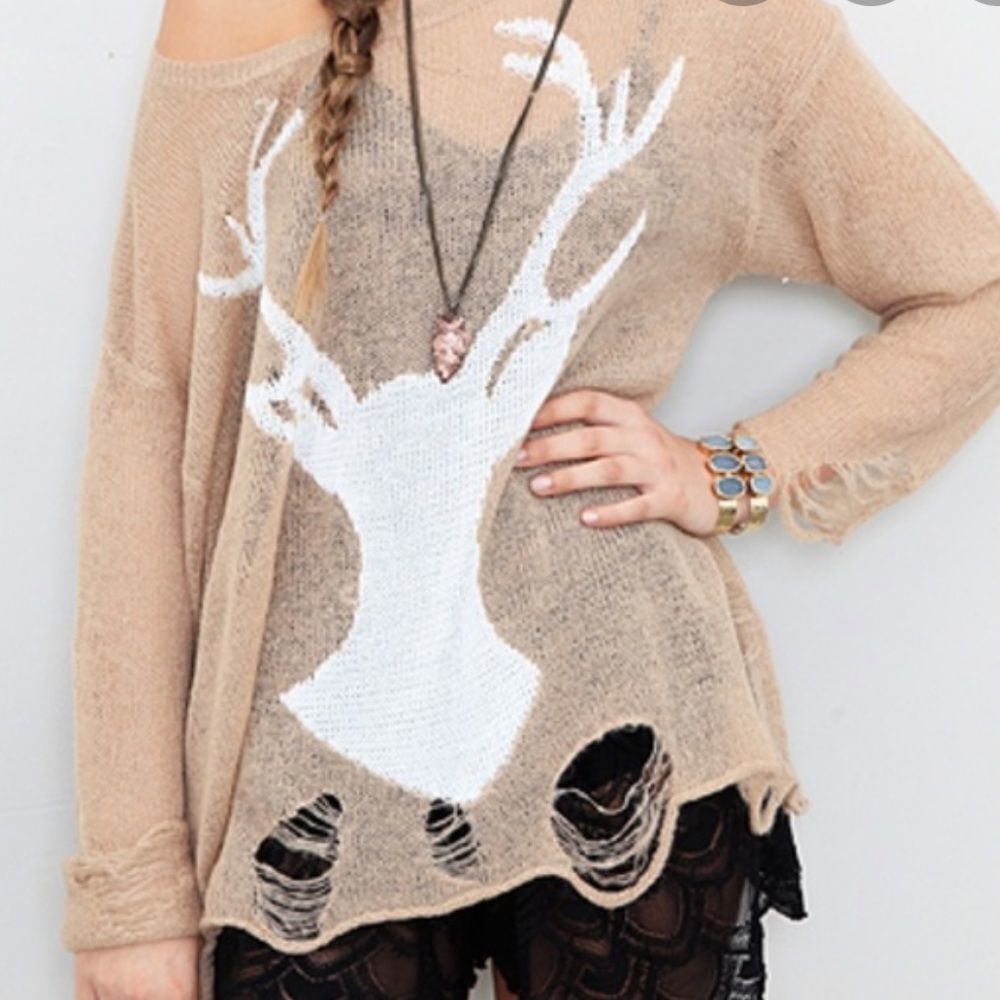 Wildfox‎ White Label Deer Lennon Sweater